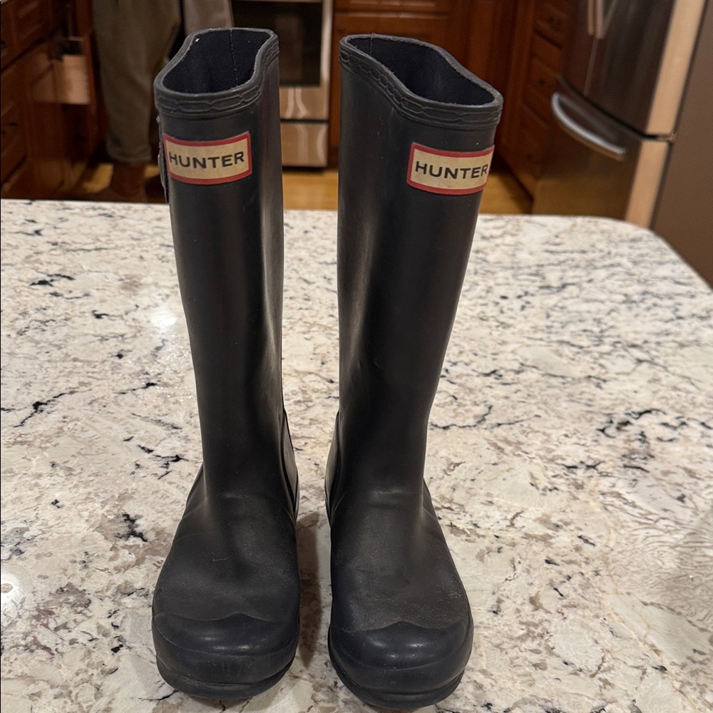 Hunter big kids 14 Classic Navy Waterproof Boots